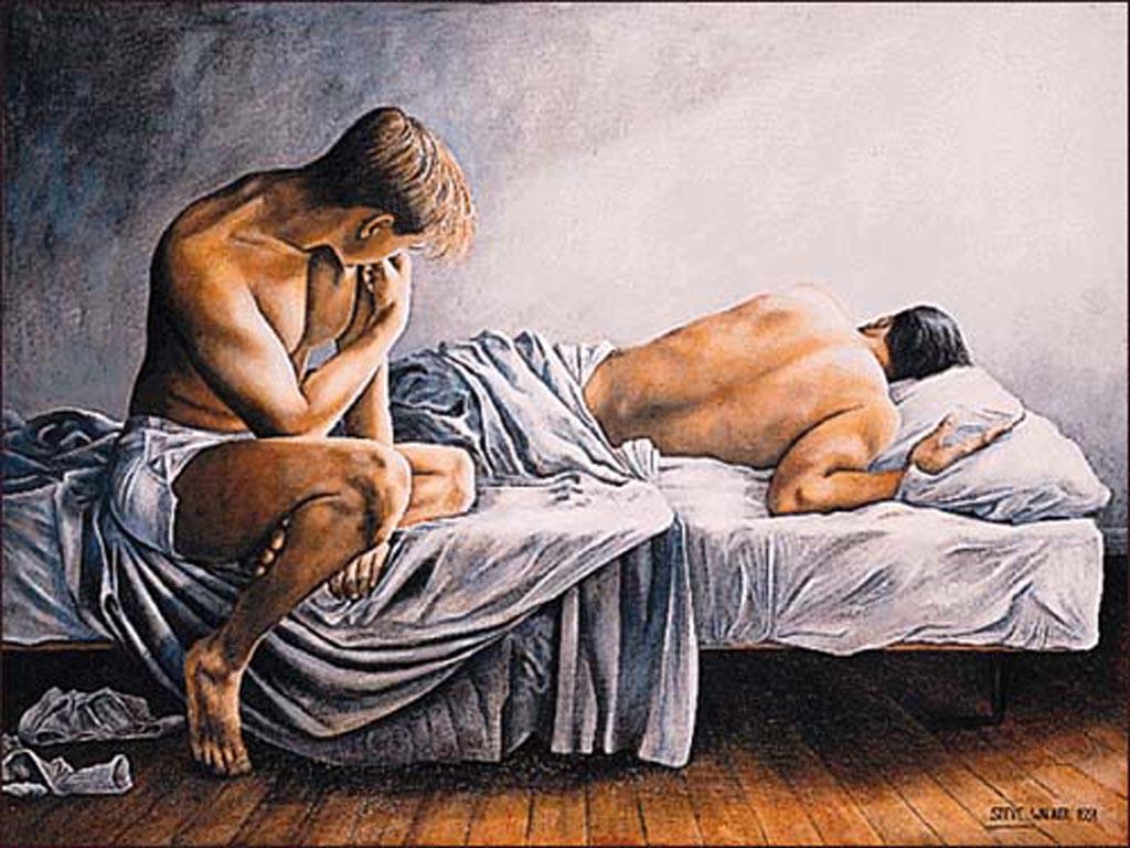 men in bed