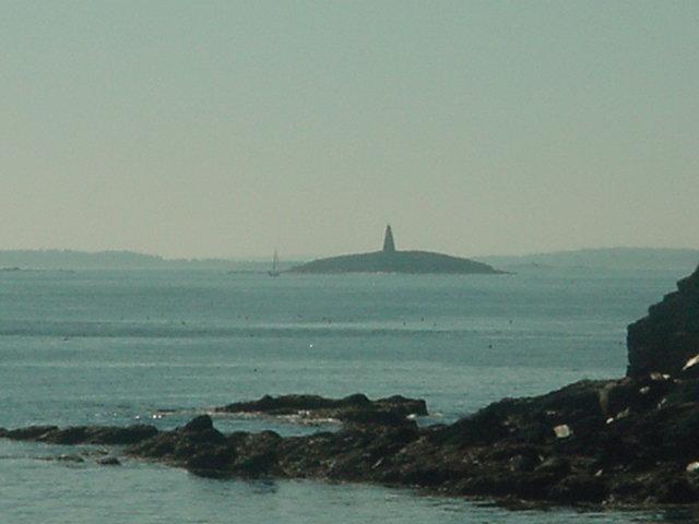 Memorial seen off the coast of Bailey Island, Maine