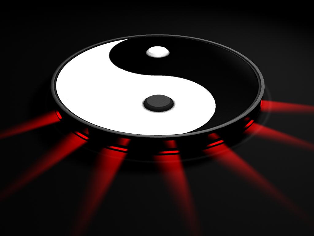 Ying Yang with Bursting Red Light