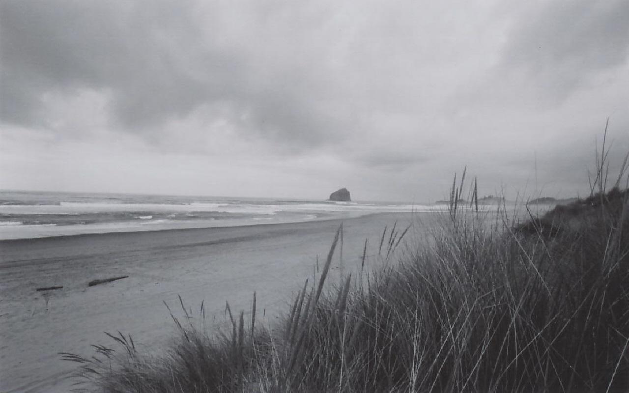 black and white ocean