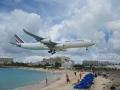 A340 over Maho Beach