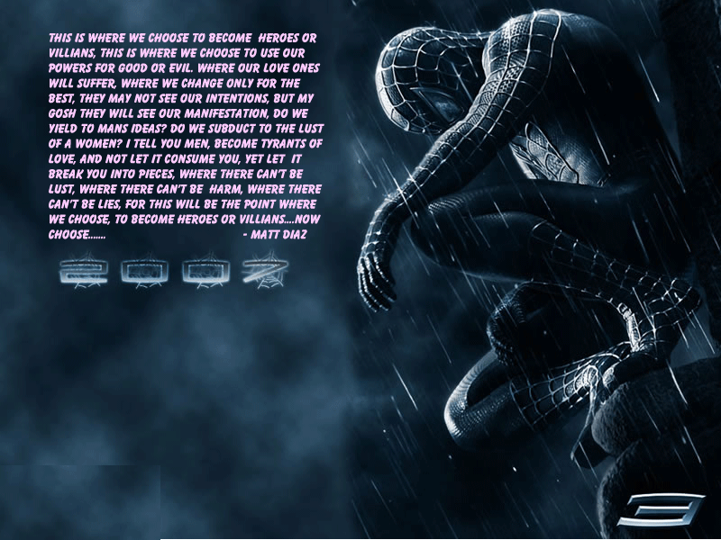 Spiderman 3: Villian or Hero?